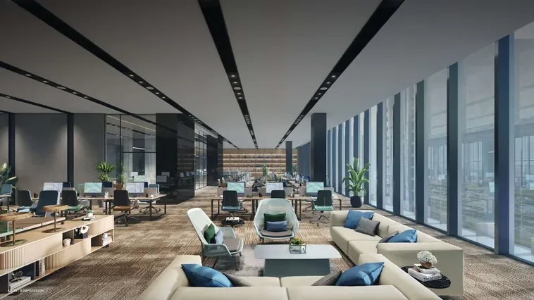Cecil Place building cross-section showing levels, lobby, retail, offices and roof terrace